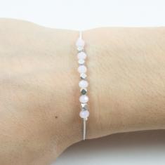 Bracelet White-Beads Pink