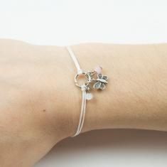 Bracelet White-Butterfly Silver