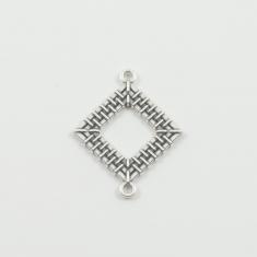 Μεταλλικός Ρόμβος Ασημί Δύο Άκρες