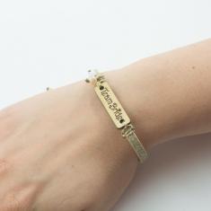 Bracelet Leather Gold "TeamBride"