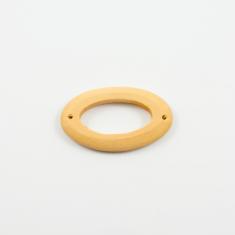 Wooden Motif Oval 4.5x2.2cm