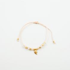 Anklet Pink Feather Gold