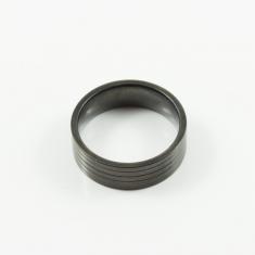 Ατσάλινο Δαχτυλίδι Μαύρο 7mm