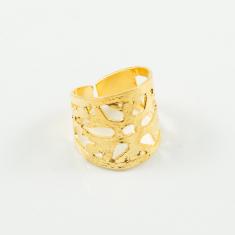 Mεταλλικό Διάτρητο Δαχτυλίδι Χρυσό
