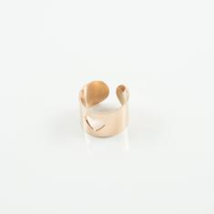 Steel Ring Pink Gold Heart 1.3cm