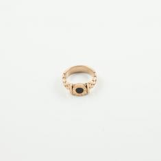 Steel Ring Pink Gold Perforated