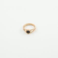 Steel Ring Pink Gold Circle