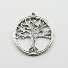 Μεταλλικό Κρεμαστό Δέντρο της Ζωής Ασημί