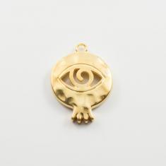 Metal Pomegranate-Eye Gold 3.6x2.7cm