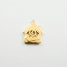 Μεταλλικό Σπίτι-Μάτι Χρυσό 3.5x2.8cm