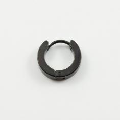 Steel Hoop Earring Black 13x3mm