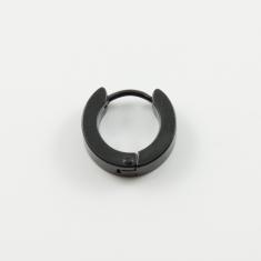 Steel Hoop Earring Black 13x4mm
