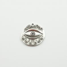 Ethnik Realistic Eye Silver Pendant