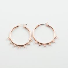 Earrings Hoops Pink Gold Connectors