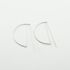Earrings Hoops Silver Semicircle