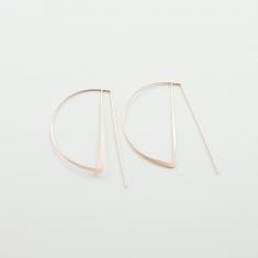 Earrings Hoops Pink Gold Semicircle