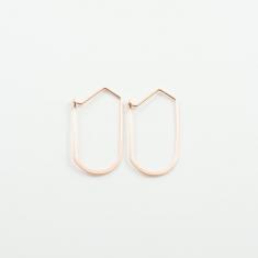 Earrings Hoops Pink Gold 17x32mm