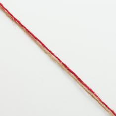 Flax Cord Double Red Natural