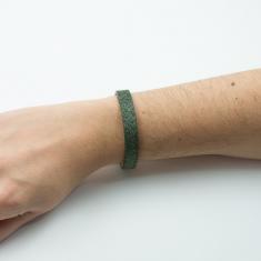 Leather Bracelet Glitter Green