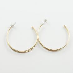 Earrings Hoops Gold Triple 48mm