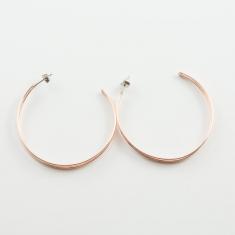 Earrings Hoops Pink Gold Triple 48mm