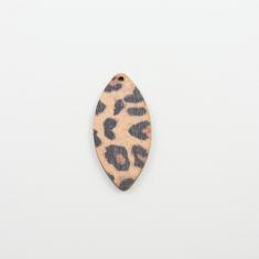 Wooden Oval Edgy Leopard