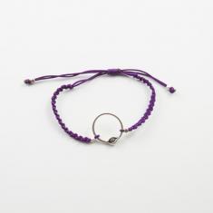Macrame Bracelet Purple Eye Silver