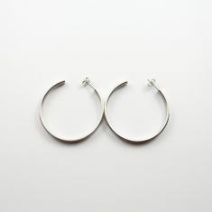Hoop Earrings Silver 4.1cm