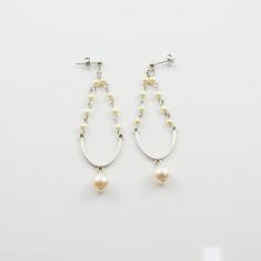 Earrings "U" Silver Pearl