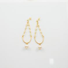 Earrings "U" Gold Pearl