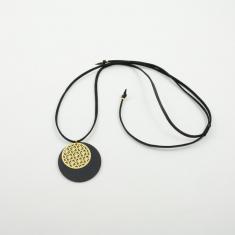 Necklace Motif Circle Black Gold