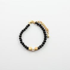 Bracelet Beads Black Gold