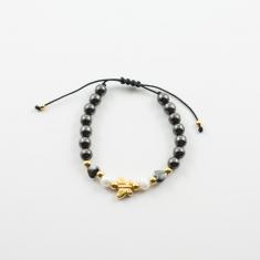 Bracelet Beads Hematite Butterfly
