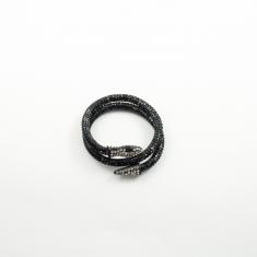 Metallic  Bracelet Black Snake