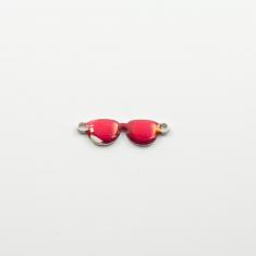 Metallic Motif Sunglasses Red
