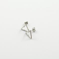 Metallic Earrings Triangle Silver