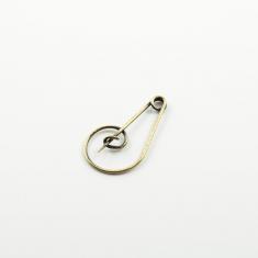 Safety Pin "Tremble Clef" Bronze