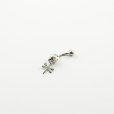 Belly Bar Dragonfly Crystal Iridescent
