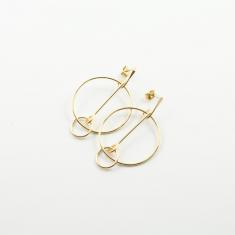 Metallic Earrings Circles Gold