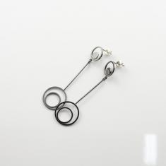 Μεταλλικά Σκουλαρίκια Δύο Κύκλοι Black