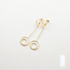Metallic Earrings Two Circles Gold
