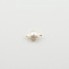 Outline Motif Circle Gold Pearl 11mm
