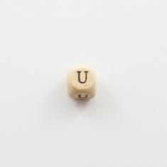 Wooden Letter Cube "U"