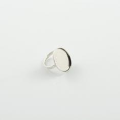 Ring Base Silver Oval 2.6cm