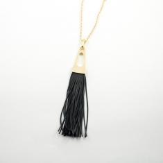 Necklace Gold Tassel Black