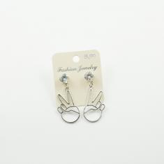Earrings Sign of Peace Silver