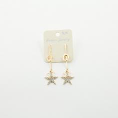 Earrings Bar Stars Gold Strass