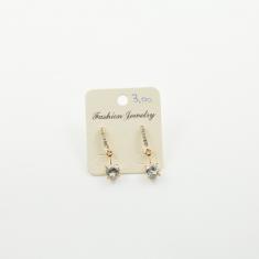 Earrings Bar Golden Crystals