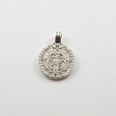 Μεταλλικό Μοτίφ Αζτέκικο Ασημί