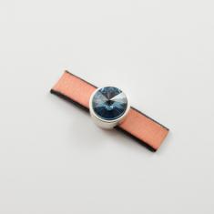 Μοτίφ Ασημί Κρύσταλλο Μπλε